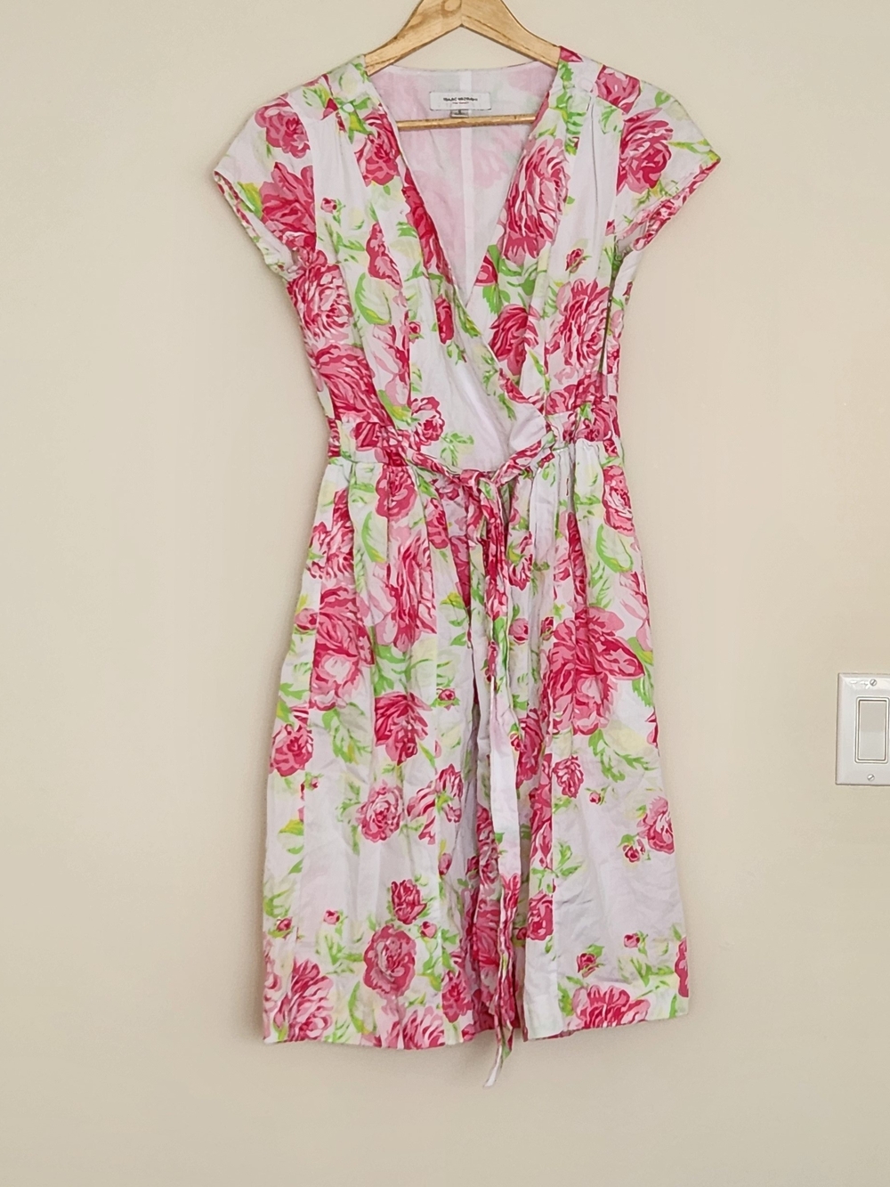 Isaac Mizrahi Pink Rose Floral  Midi Dress